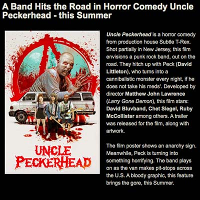 A Band Hits the Road in Horror Comedy Uncle Peckerhead - this Summer